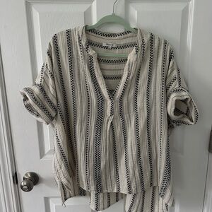 Madewell Lightspun Lakeline Popover Shirt in Jacquard Stripe